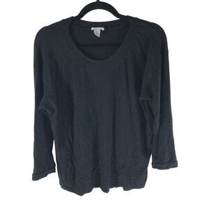 Eberjay Womens Sweater Scoop Neck 3/4 Sleeve Black S